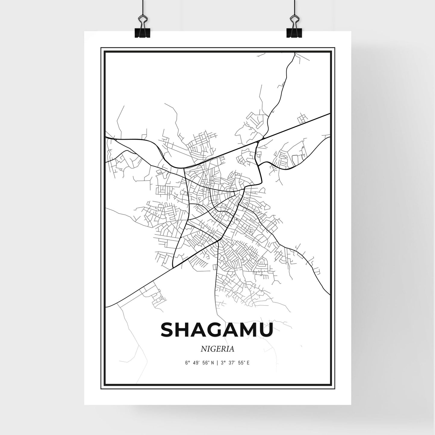 Shagamu Nigeria - Premium City Map Poster