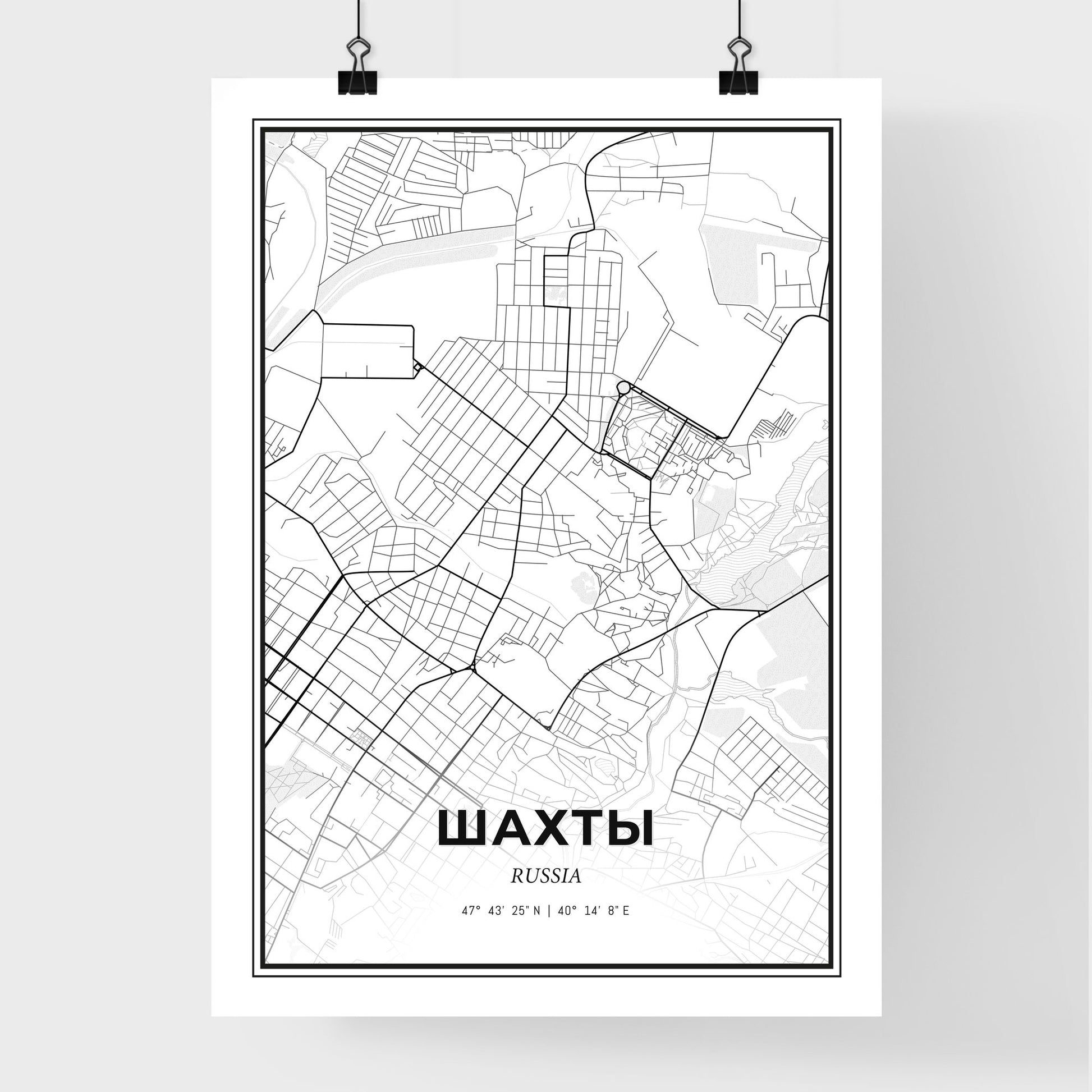 Shakhty Russia - Premium City Map Poster