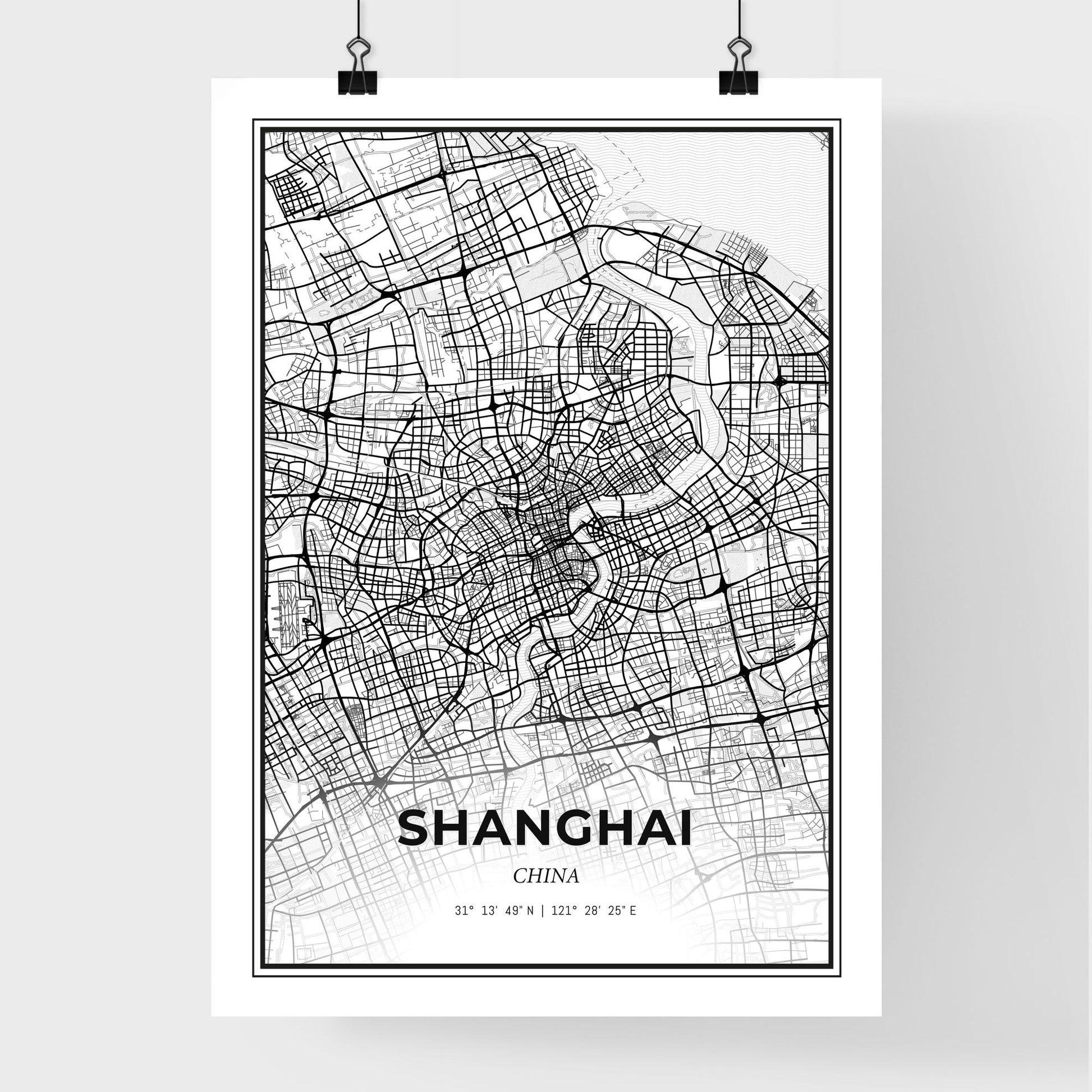 Shanghai China - Premium City Map Poster