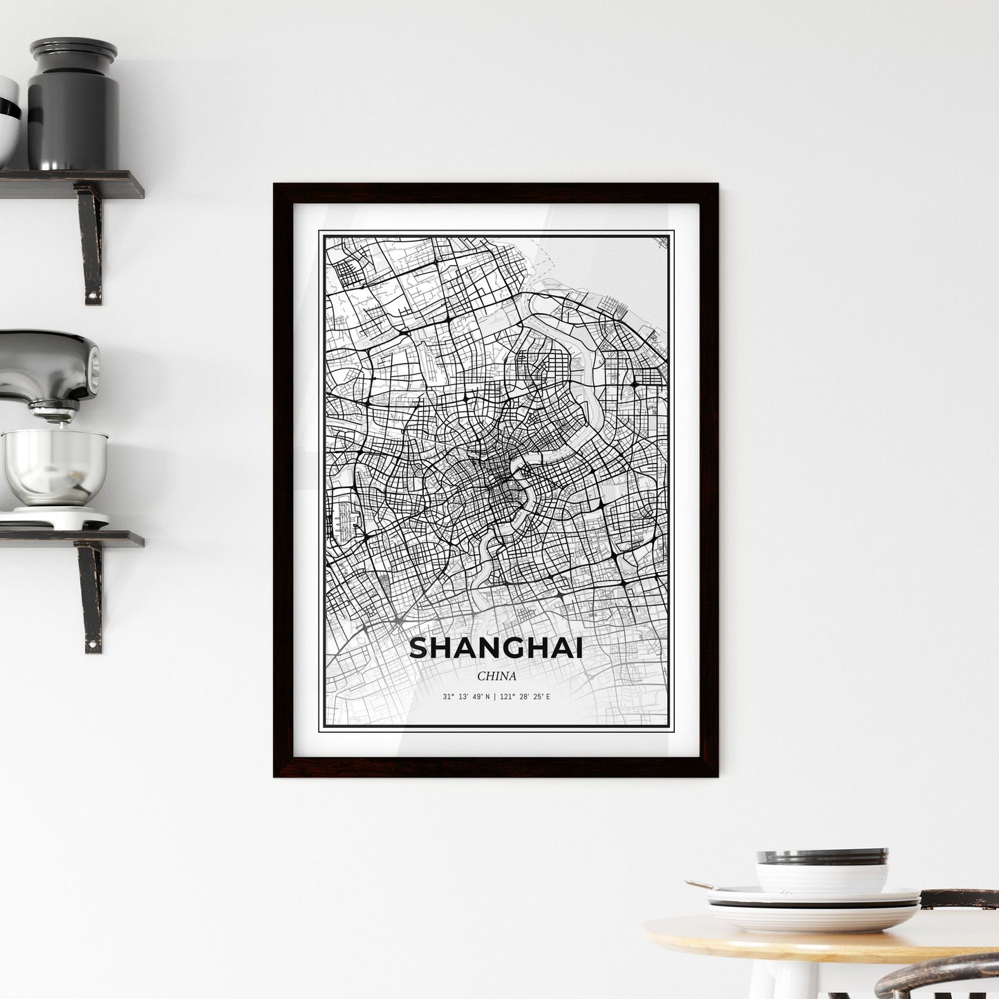 Shanghai China - Minimal City Map