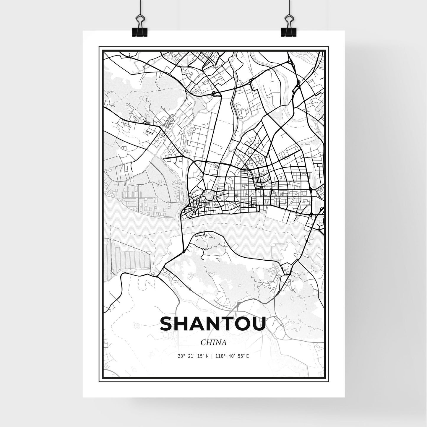 Shantou China - Premium City Map Poster