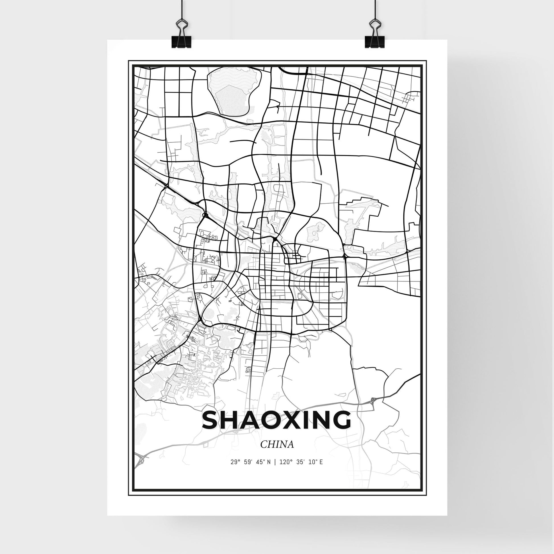 Shaoxing China - Premium City Map Poster