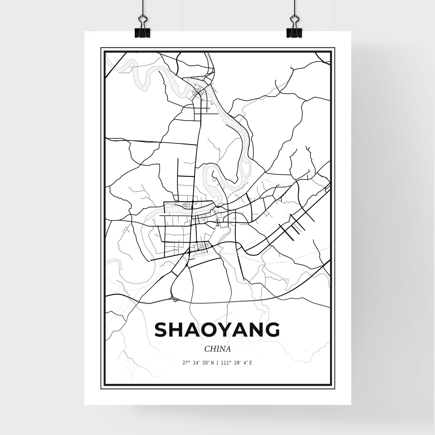 Shaoyang China - Premium City Map Poster