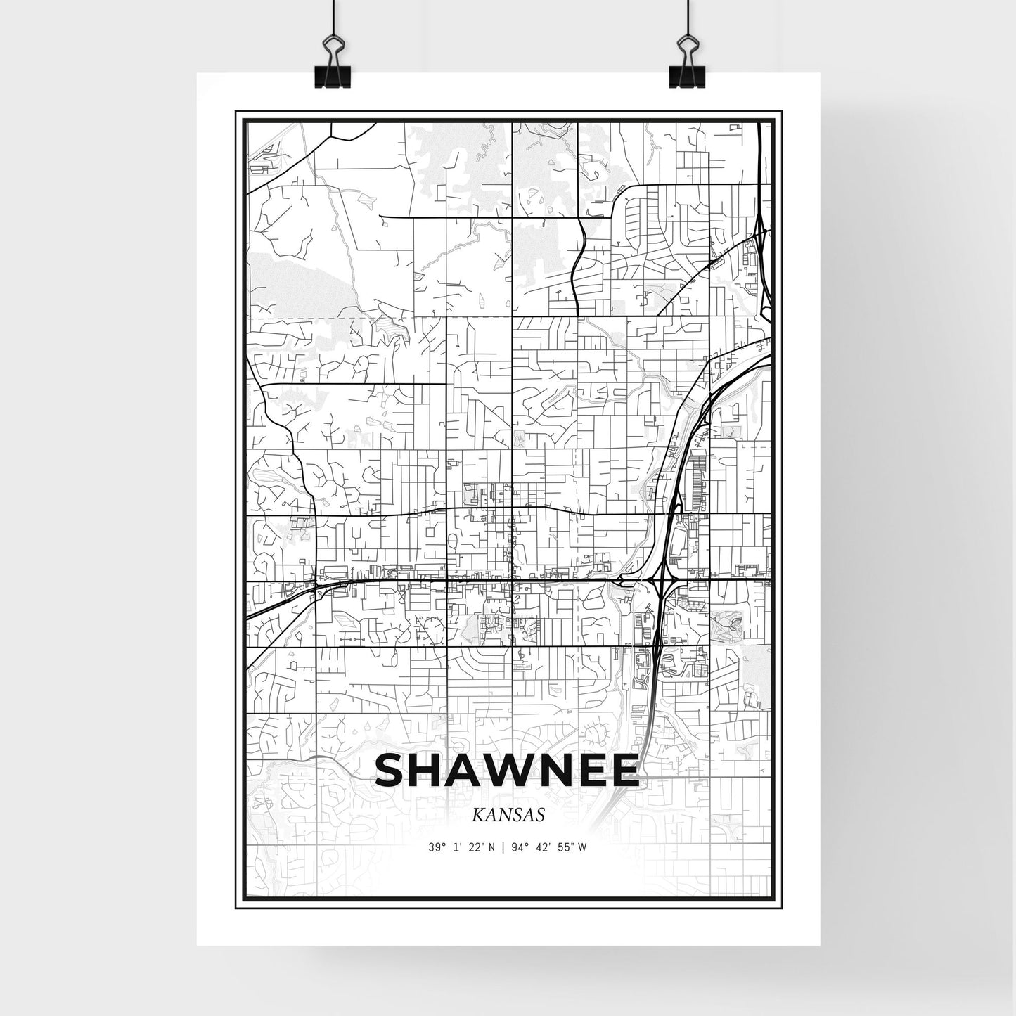 Shawnee Kansas - Premium City Map Poster