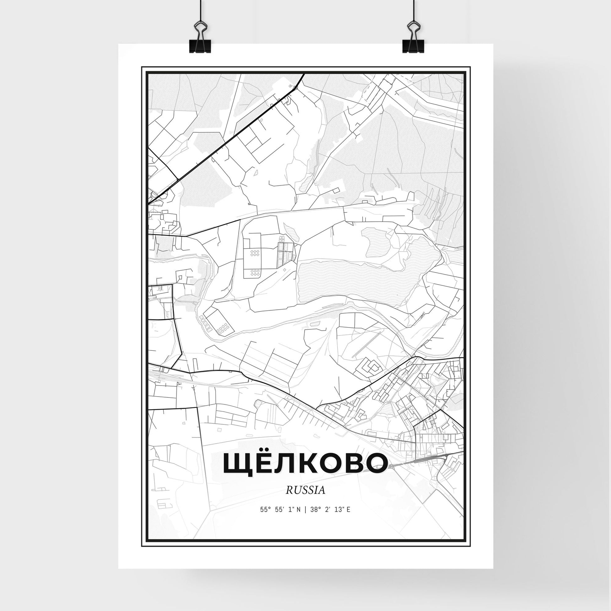 Shchyolkovo Russia - Premium City Map Poster