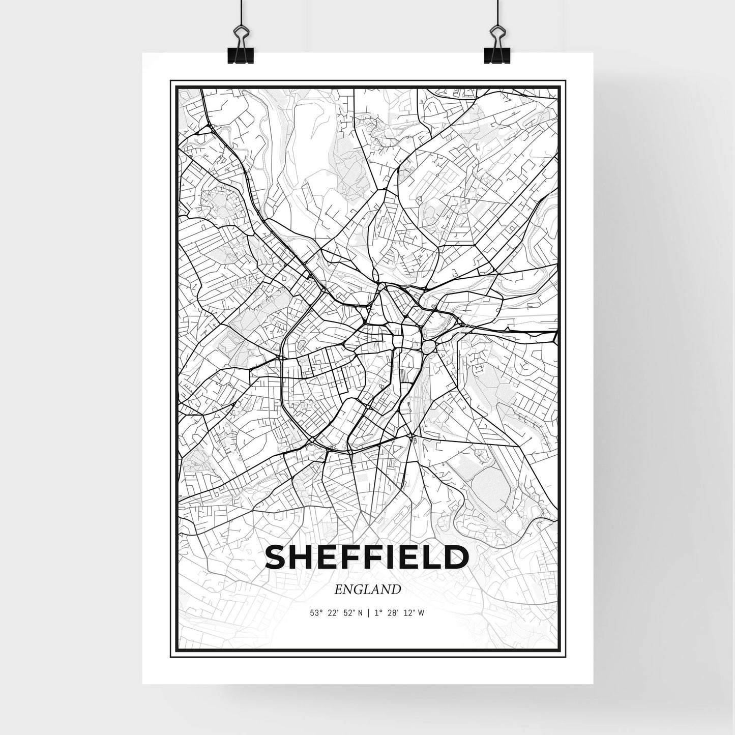 Sheffield England - Premium City Map Poster