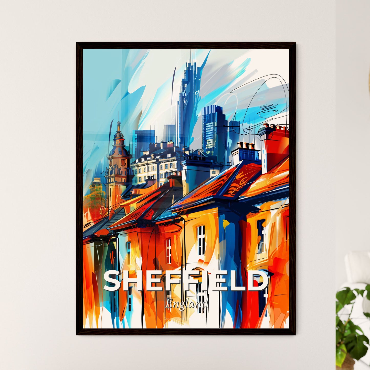 Vibrant Sheffield, England - A Colorful Cityscape With Buildings And A Blue Sky