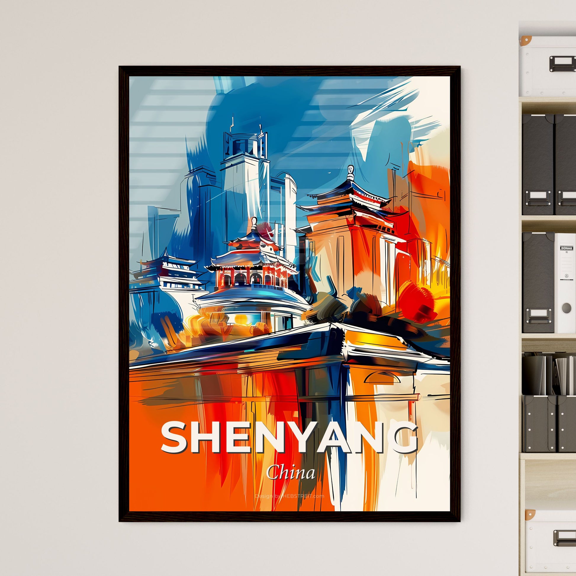 Vibrant Shenyang, China - A Painting Of A City