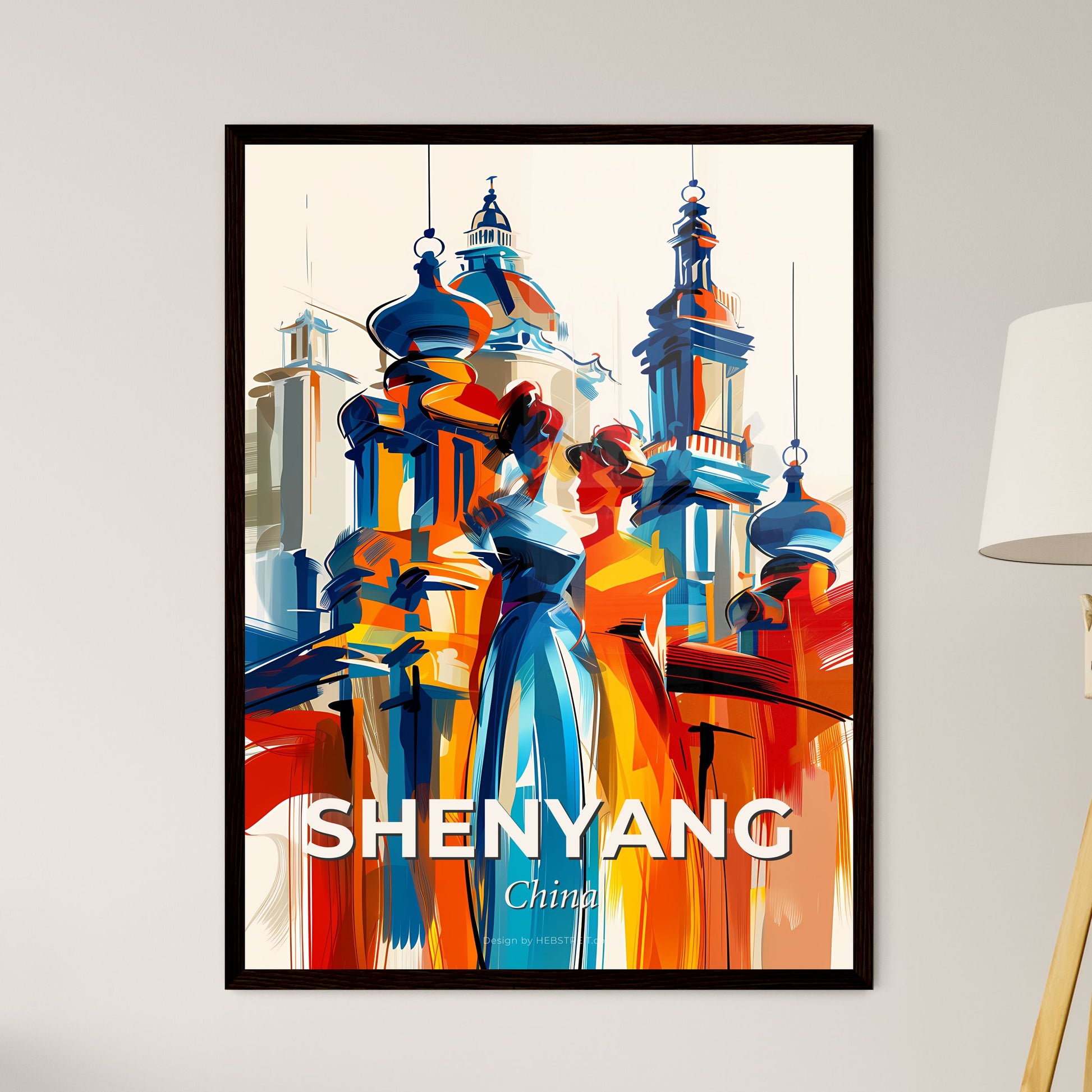 Vibrant Shenyang, China - A Painting Of Two Women In Dresses