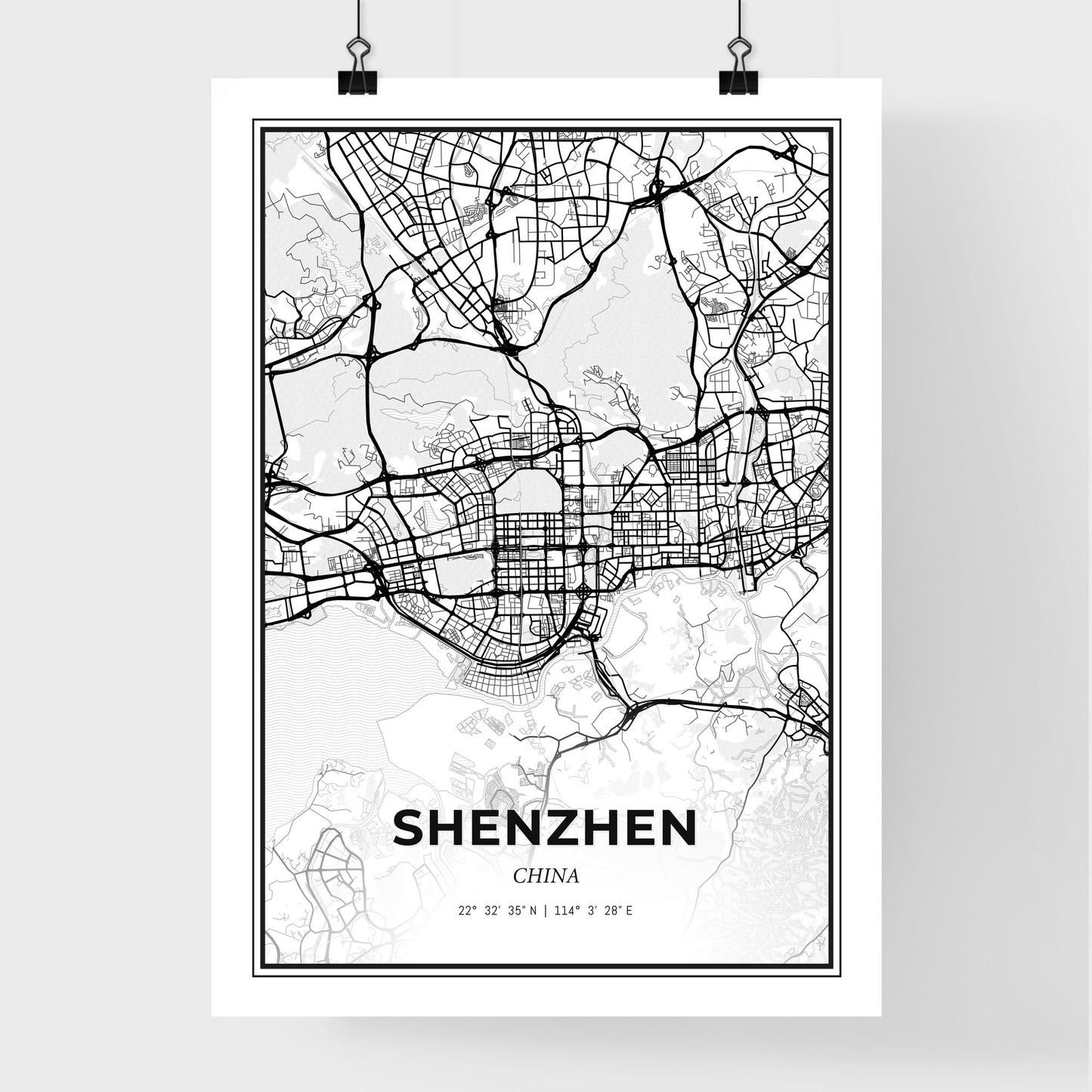 Shenzhen China - Premium City Map Poster