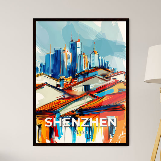 Vibrant Shenzhen, China - A Group Of Buildings With A City In The Background