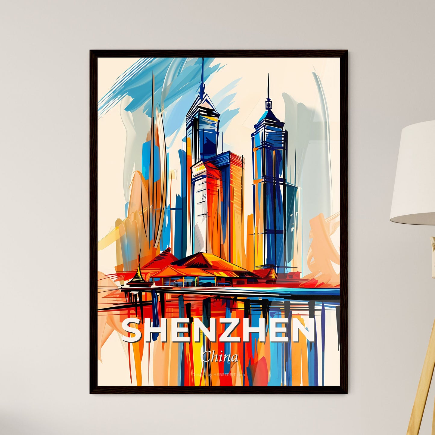 Vibrant Shenzhen, China - A Painting Of A City