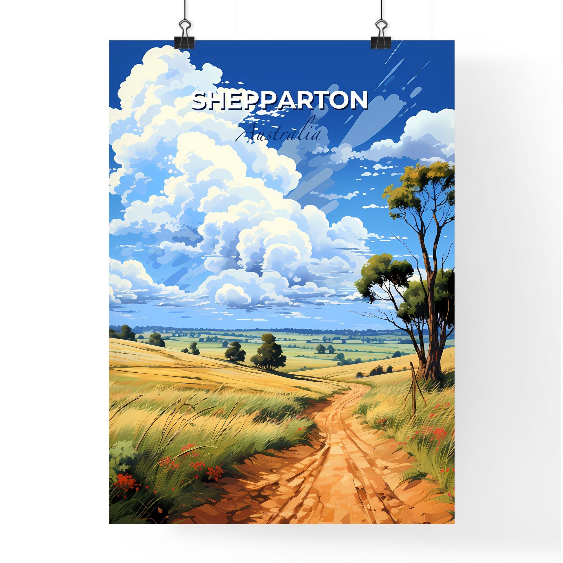 Abstract Dirt Road Field Art Painting Acrylic Australian Shepparton Mooroopna Nature Landscape Default Title