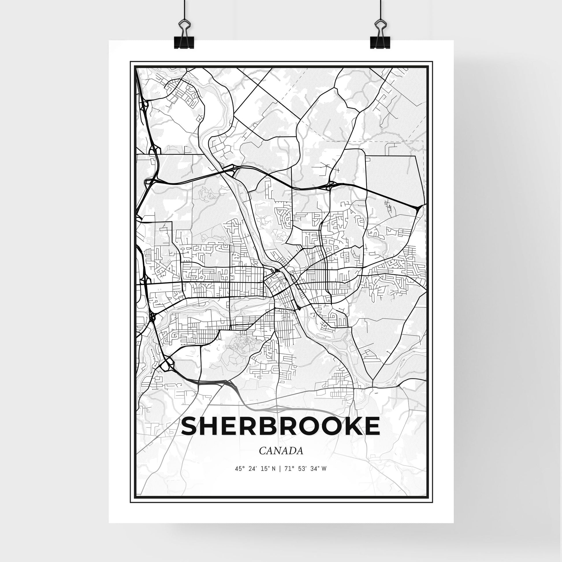 Sherbrooke Canada - Premium City Map Poster