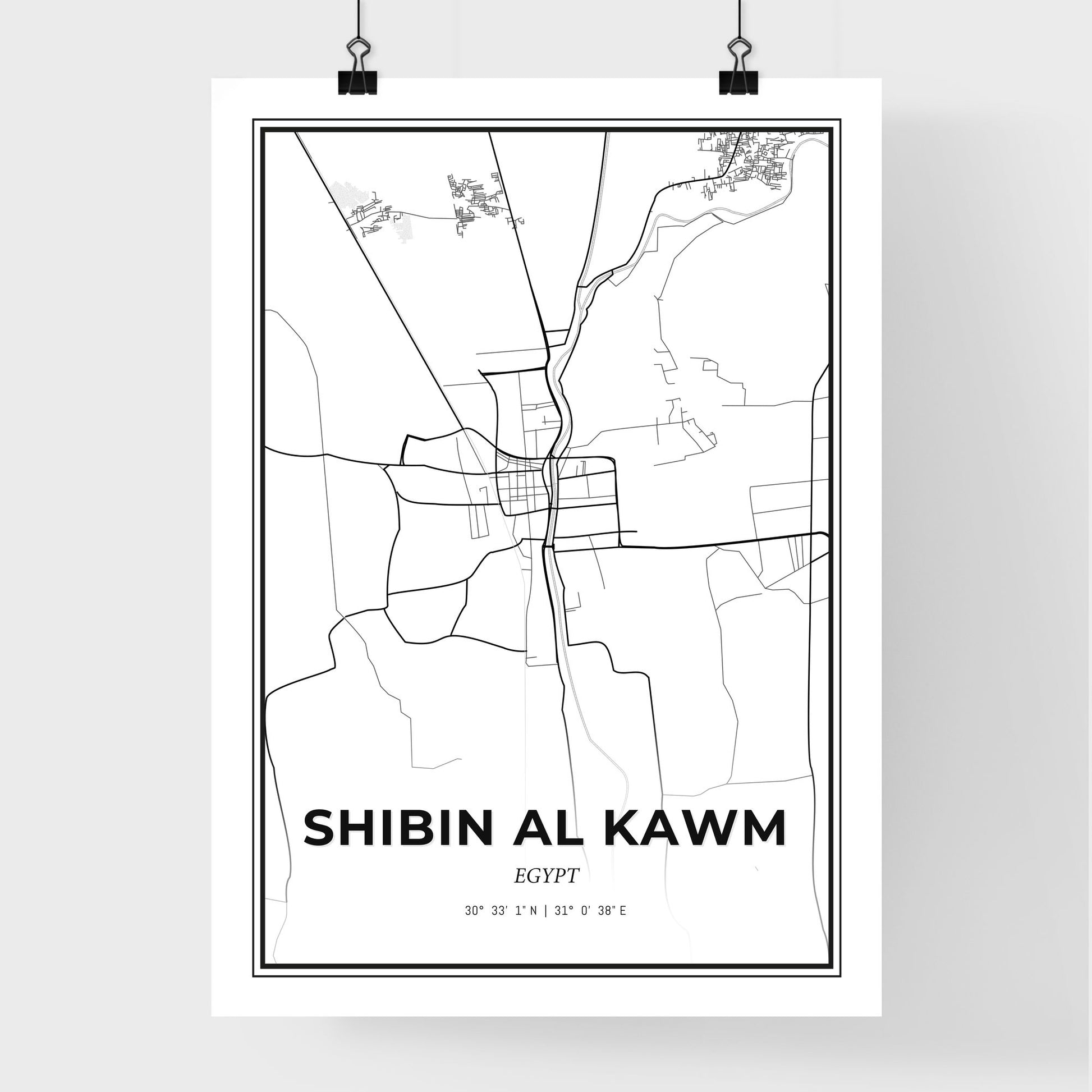 Shibin al Kawm Egypt - Premium City Map Poster