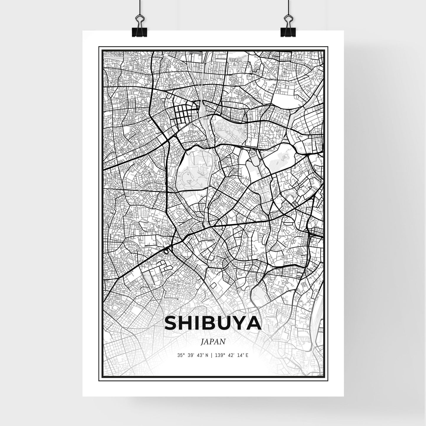 Shibuya Japan - Premium City Map Poster