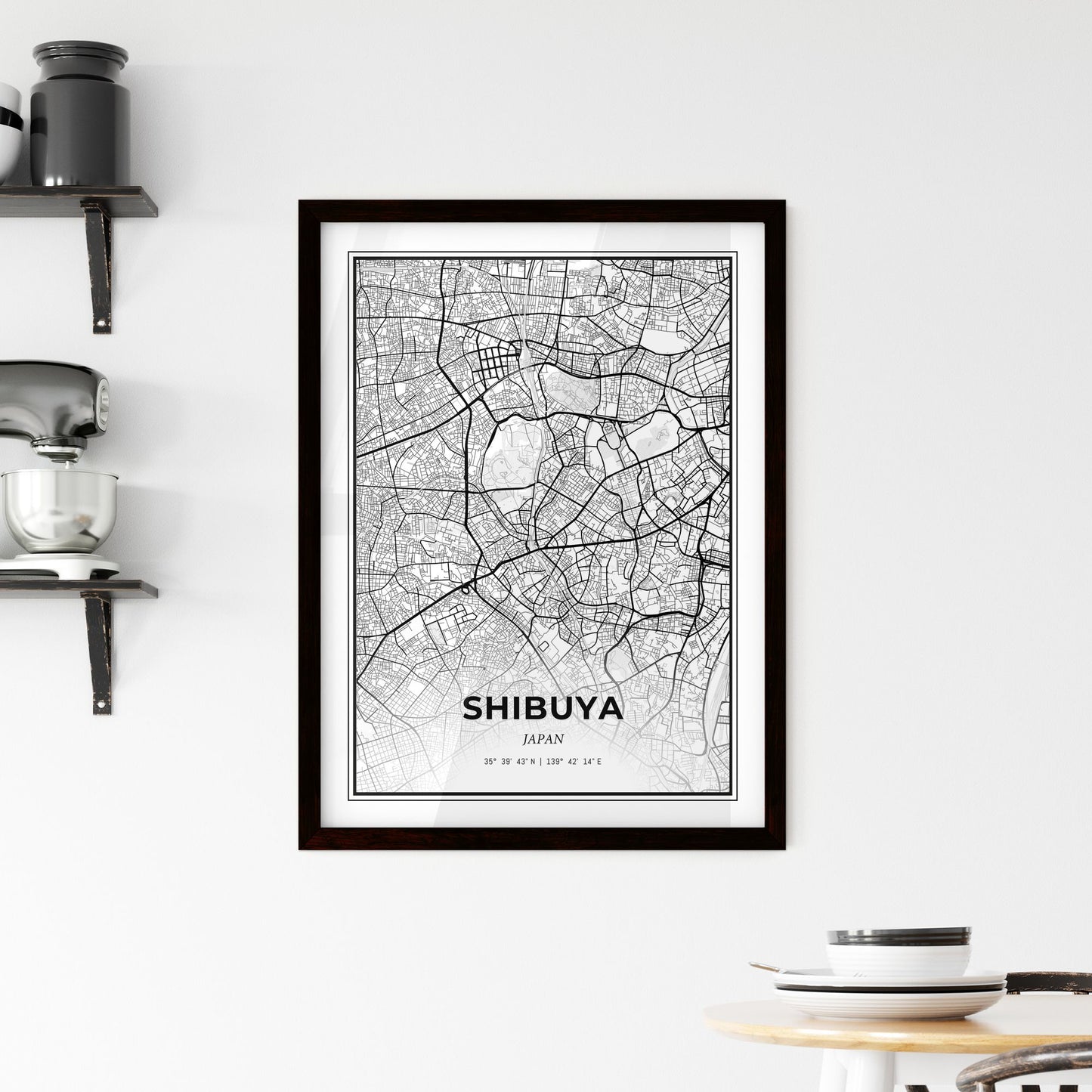 Shibuya Japan - Minimal City Map