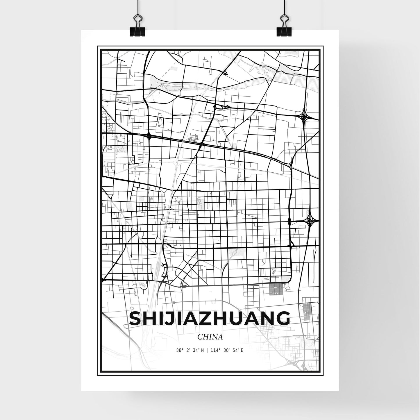 Shijiazhuang China - Premium City Map Poster