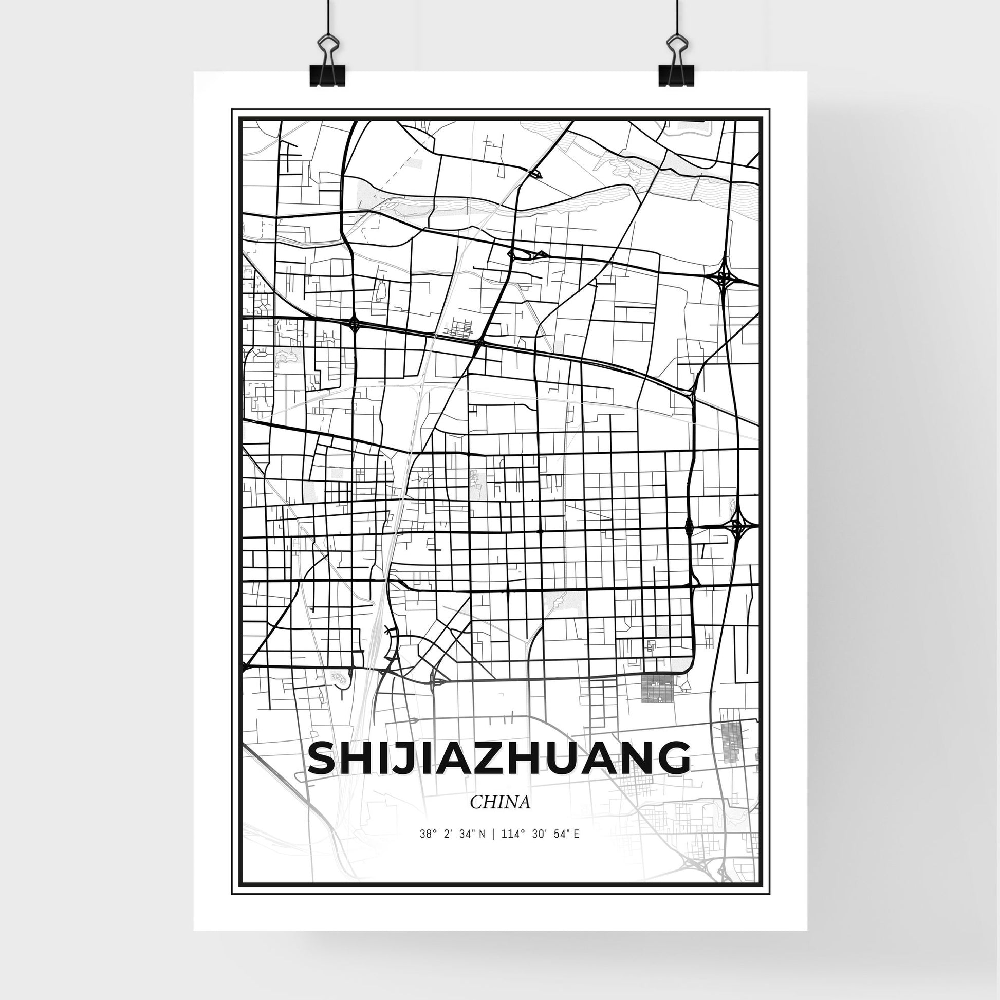 Shijiazhuang China - Premium City Map Poster