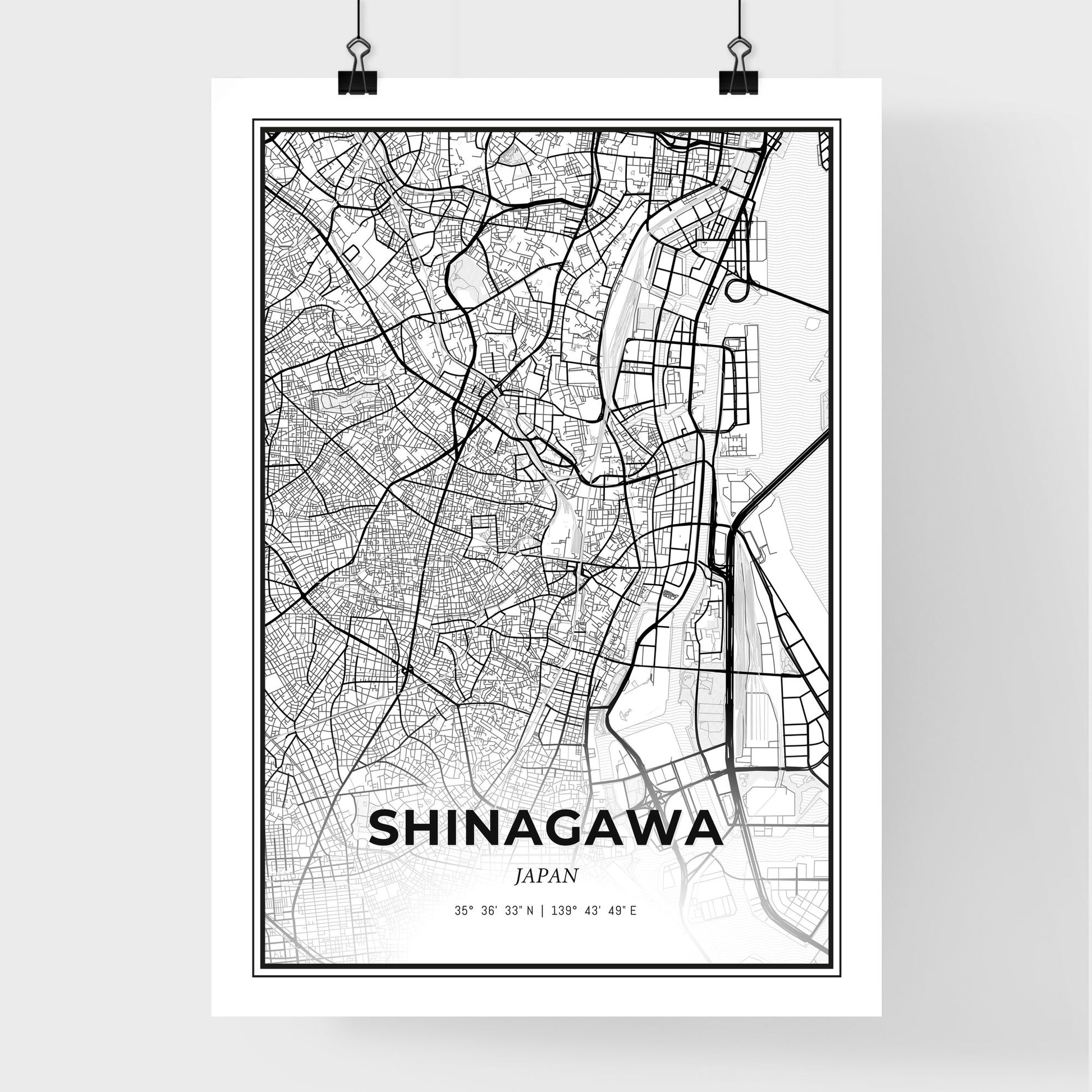 Shinagawa Japan - Premium City Map Poster