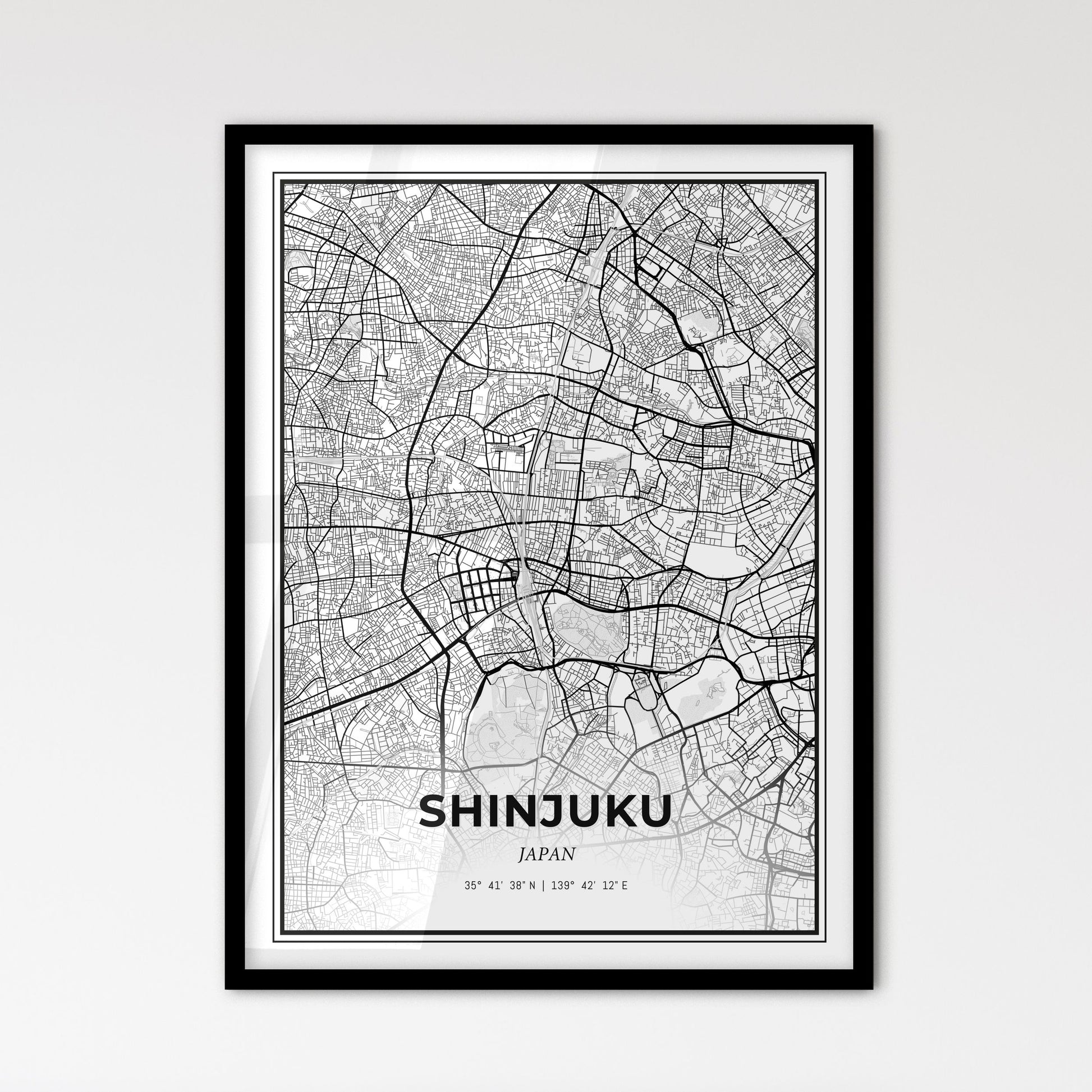 Shinjuku Japan - Scandinavian Style City Map for Modern Home Decor