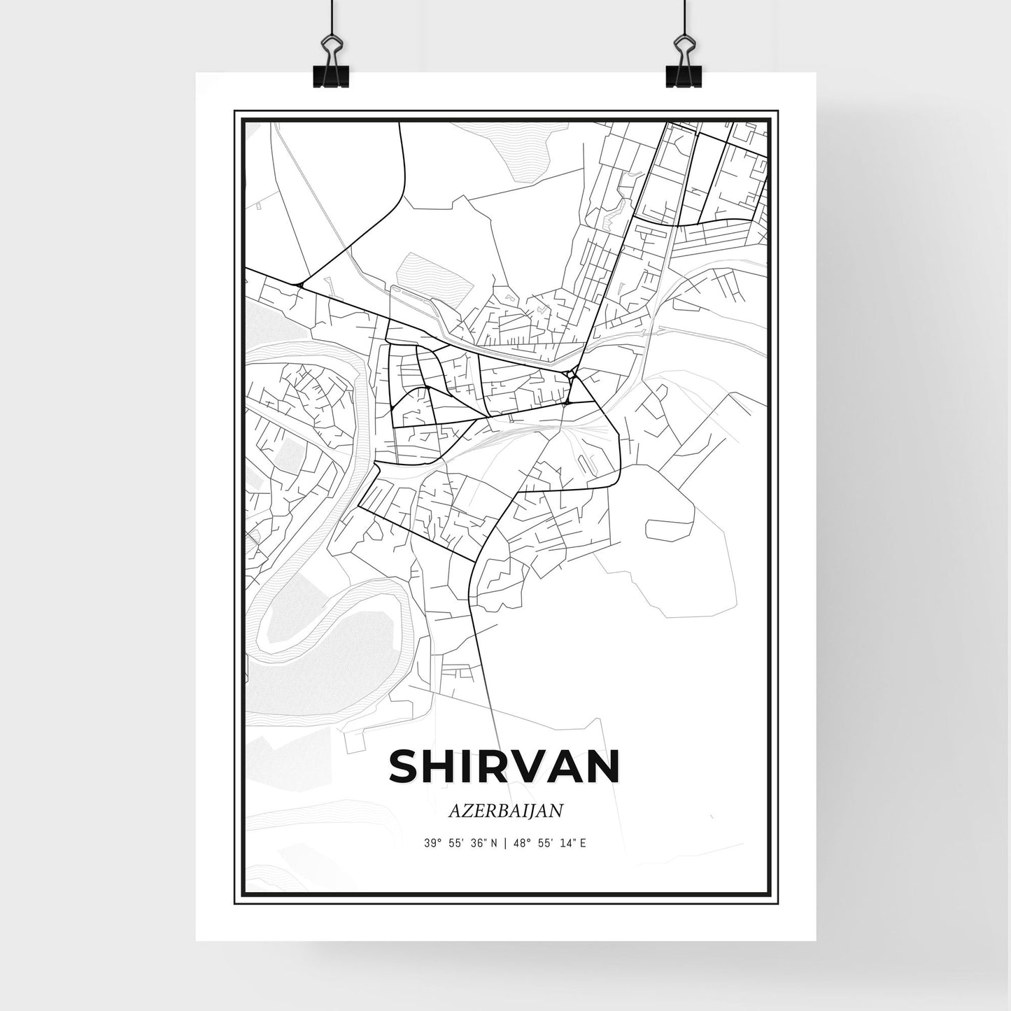 Shirvan Azerbaijan - Premium City Map Poster