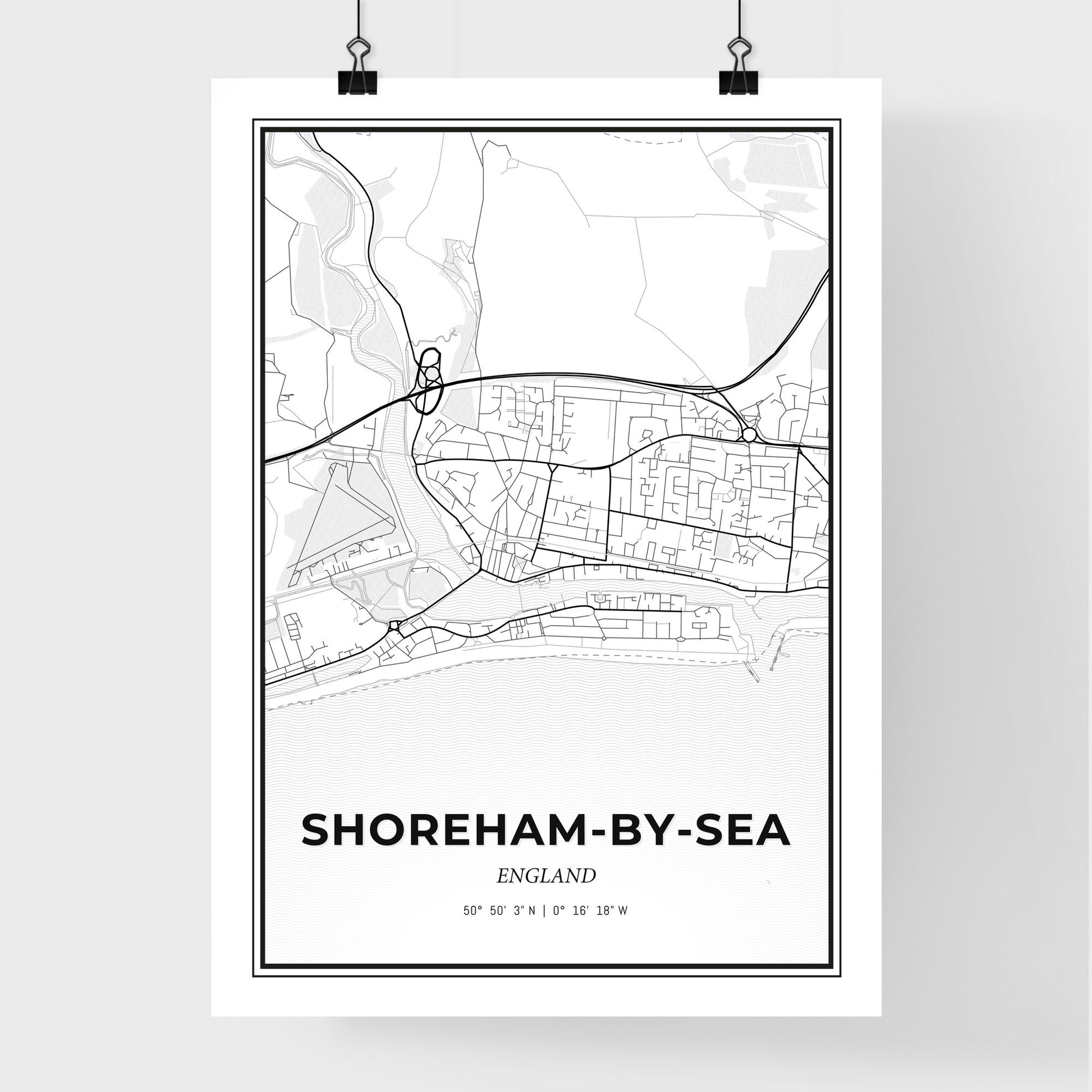 Shoreham-by-Sea England - Premium City Map Poster