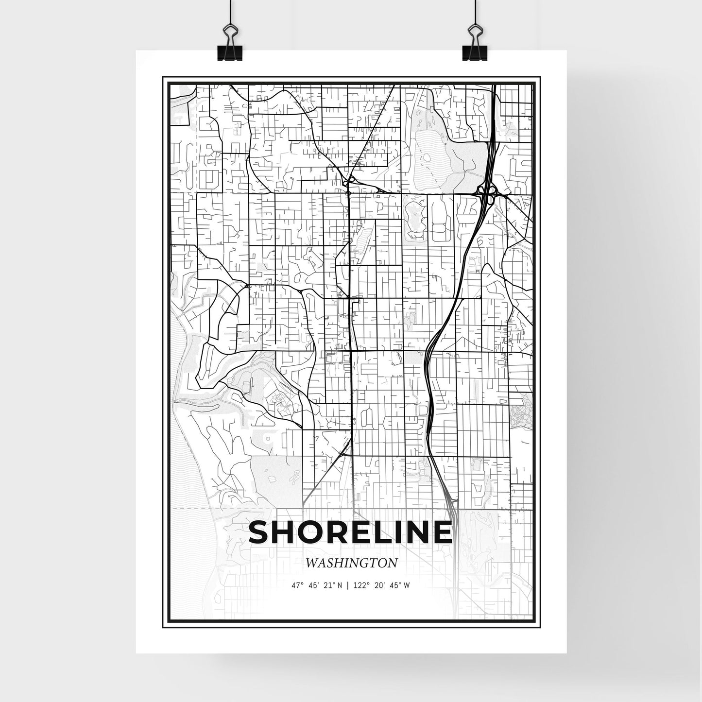 Shoreline Washington - Premium City Map Poster