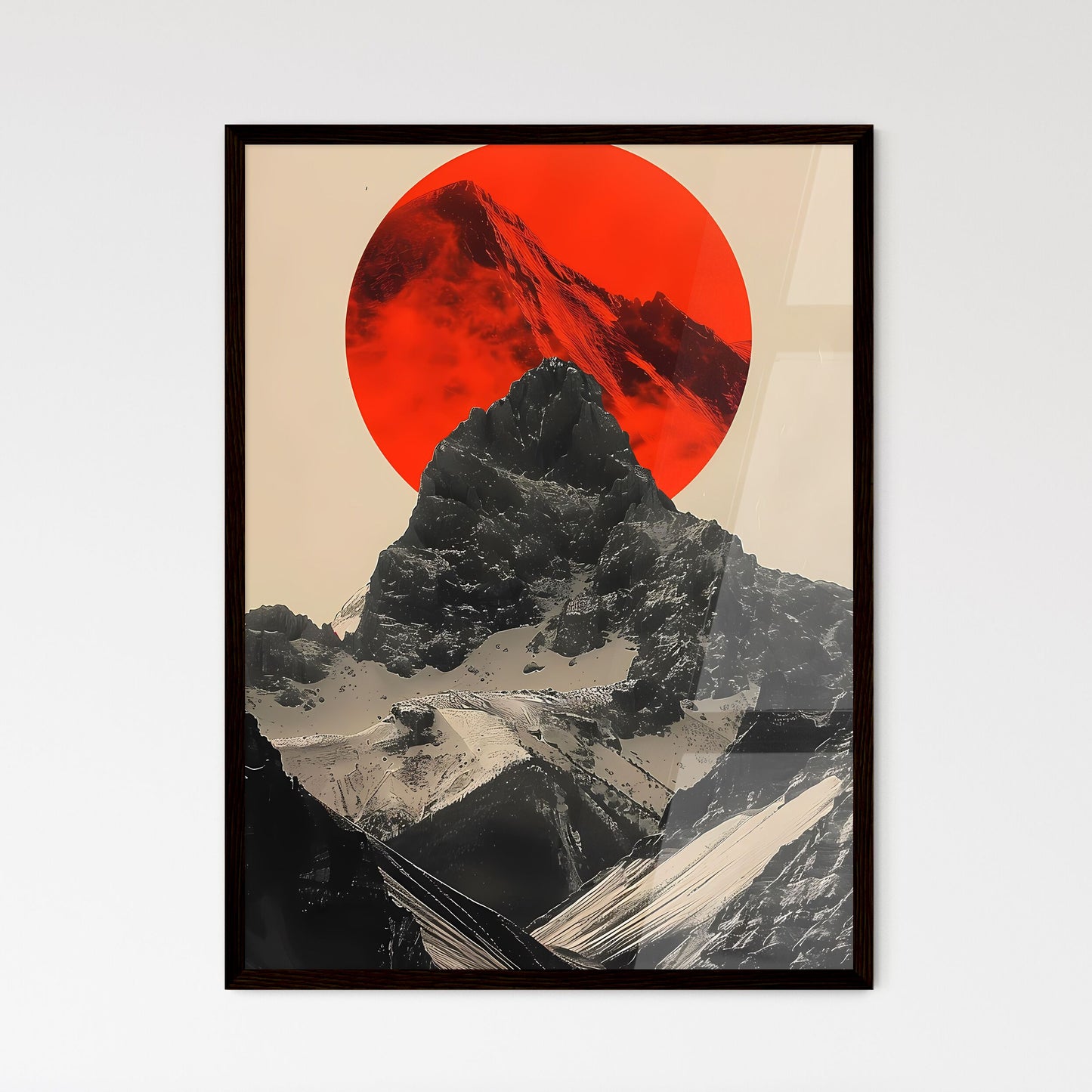 Serene Serenity Abstract Mountain Landscape  - Framed Art Print
