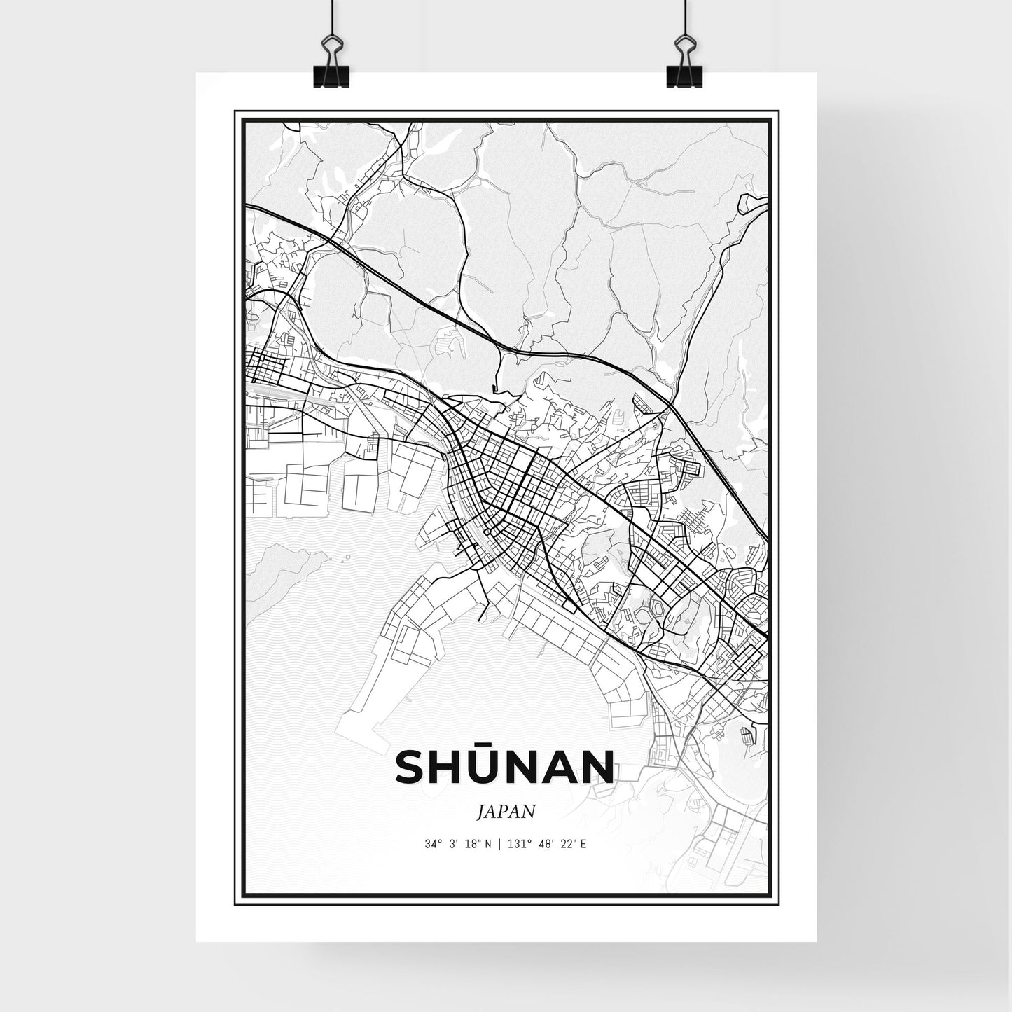 Shūnan Japan - Premium City Map Poster