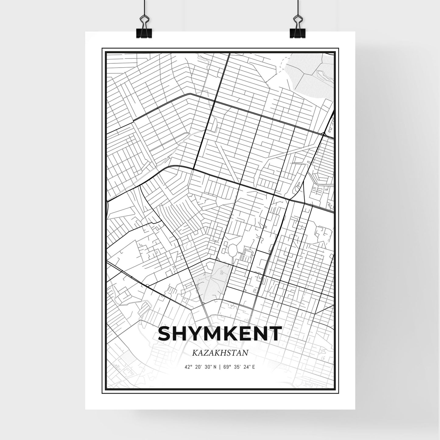 Shymkent Kazakhstan - Premium City Map Poster