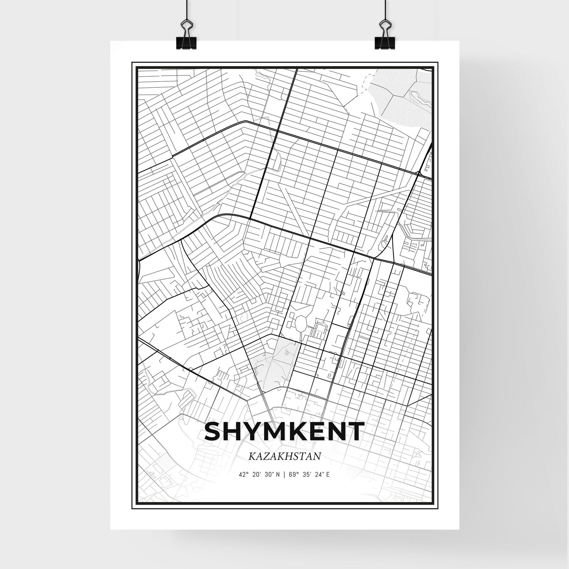 Shymkent Kazakhstan - Premium City Map Poster