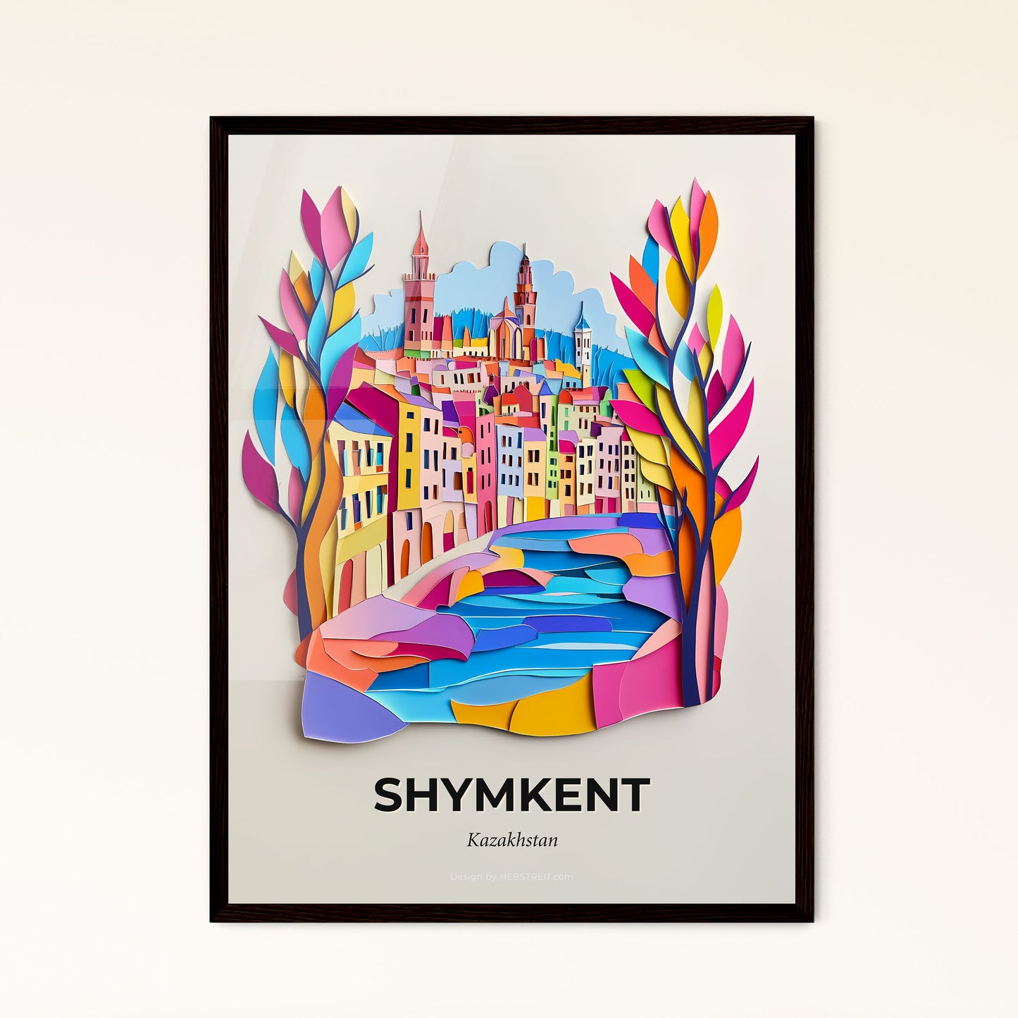 Vivid Shymkent, Kazakhstan - a colorful city with a river and trees