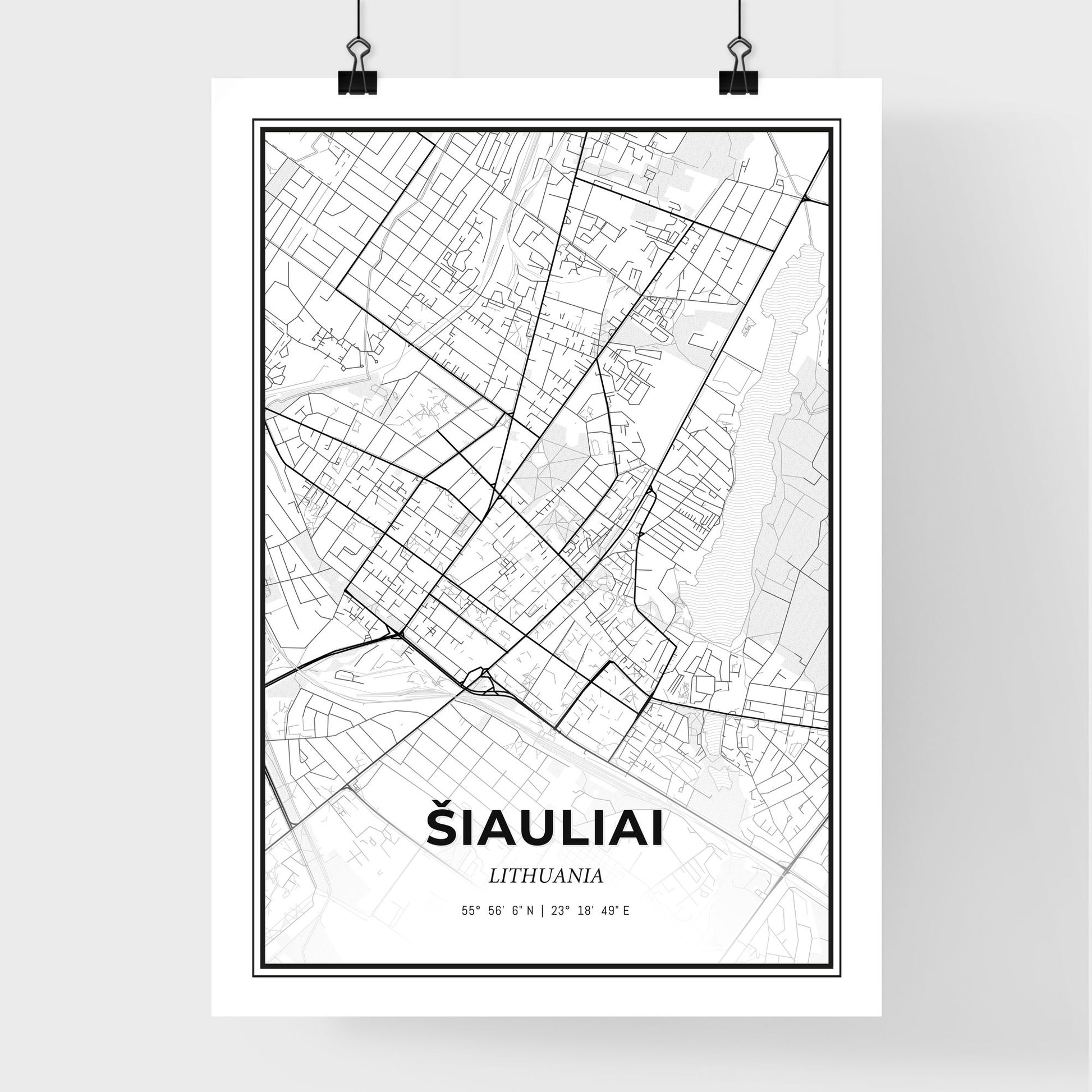 Šiauliai Lithuania - Premium City Map Poster