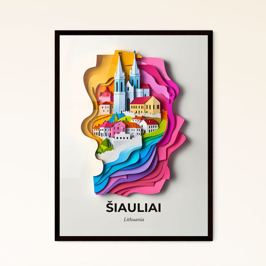 Vivid Šiauliai, Lithuania - a paper cut of a city with a church