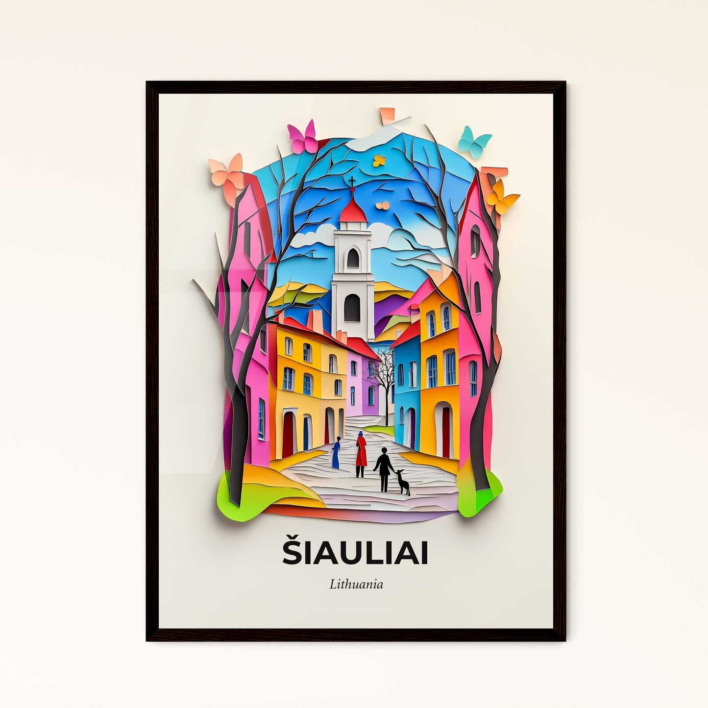 Vivid Šiauliai, Lithuania - a paper cut of a couple walking a dog