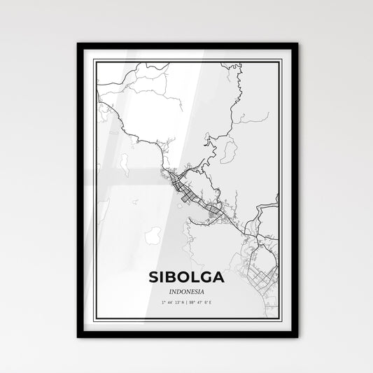 Sibolga Indonesia - Scandinavian Style City Map for Modern Home Decor