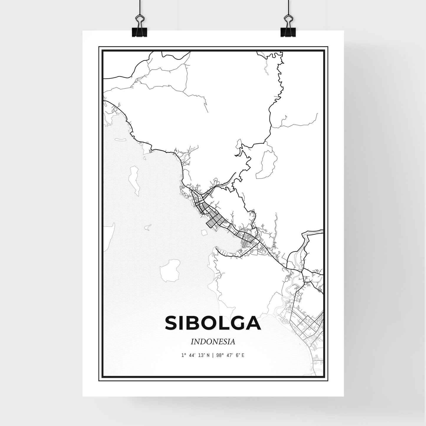 Sibolga Indonesia - Premium City Map Poster