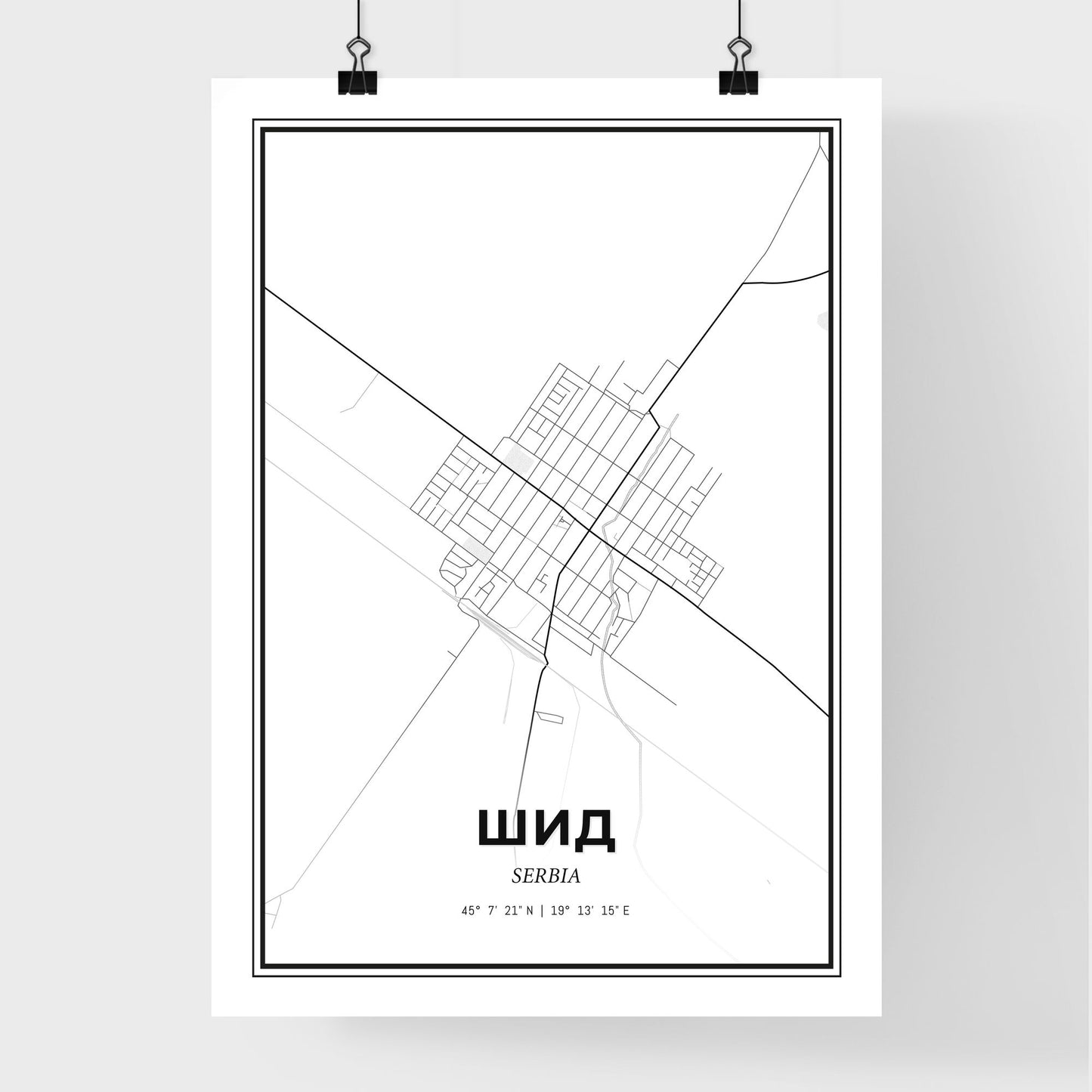 Šid Serbia - Premium City Map Poster