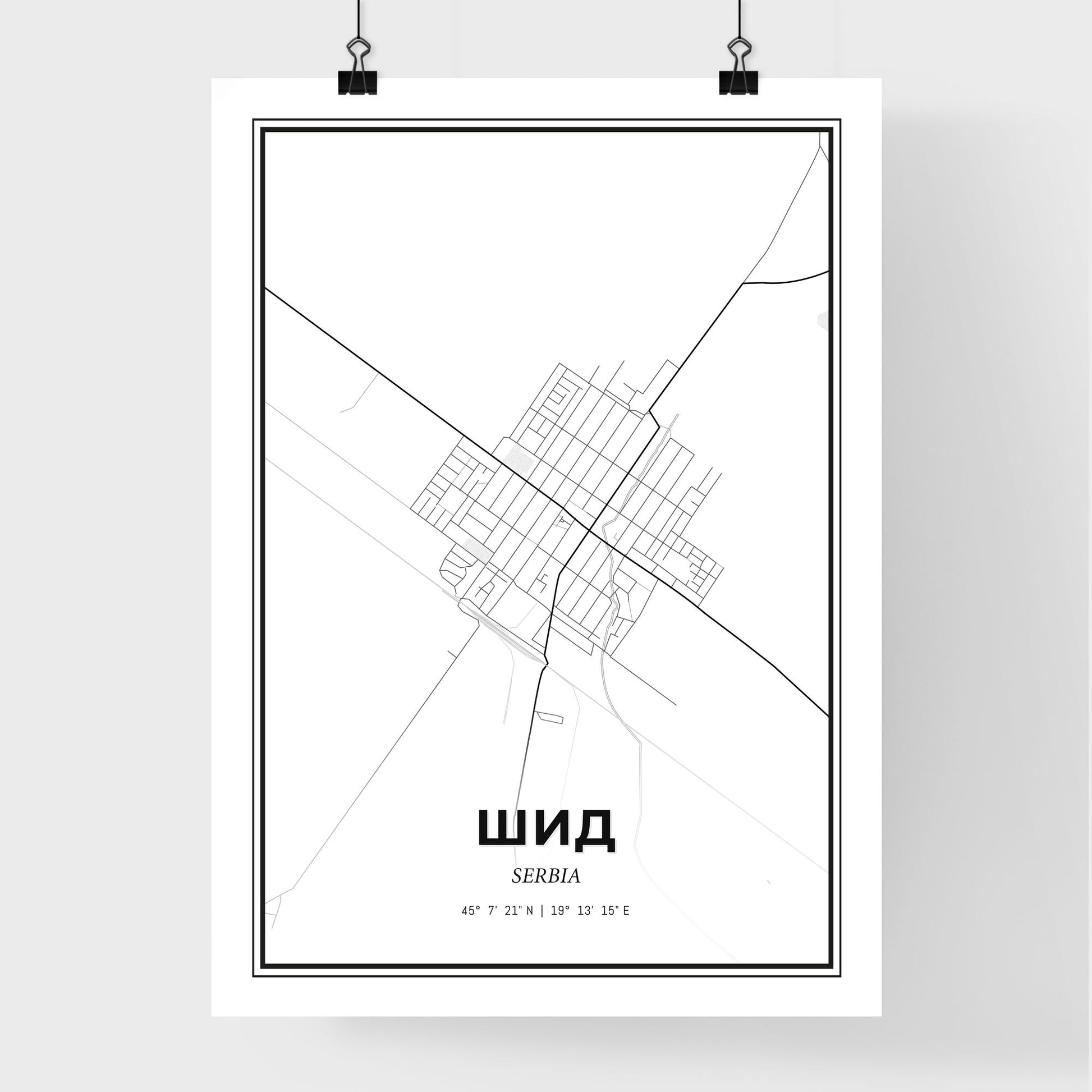 Šid Serbia - Premium City Map Poster