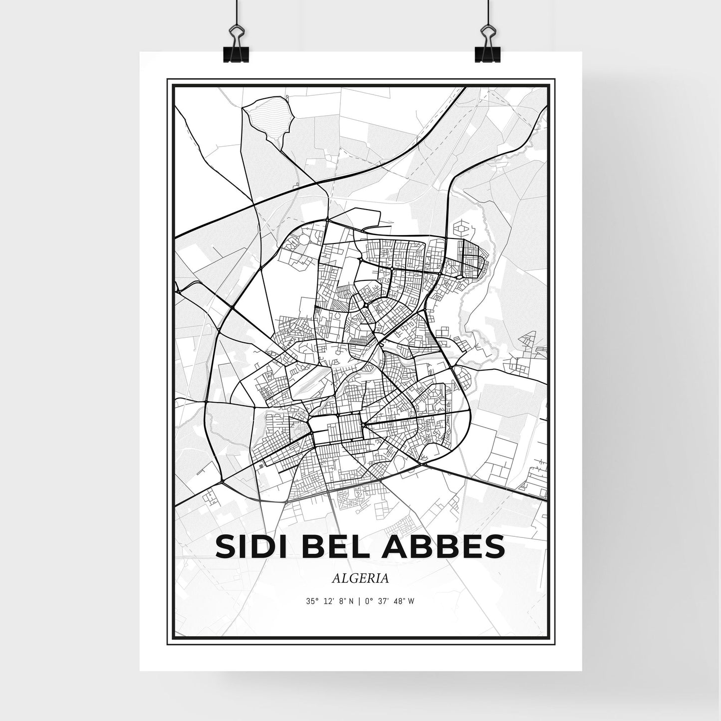 Sidi Bel Abbes Algeria - Premium City Map Poster