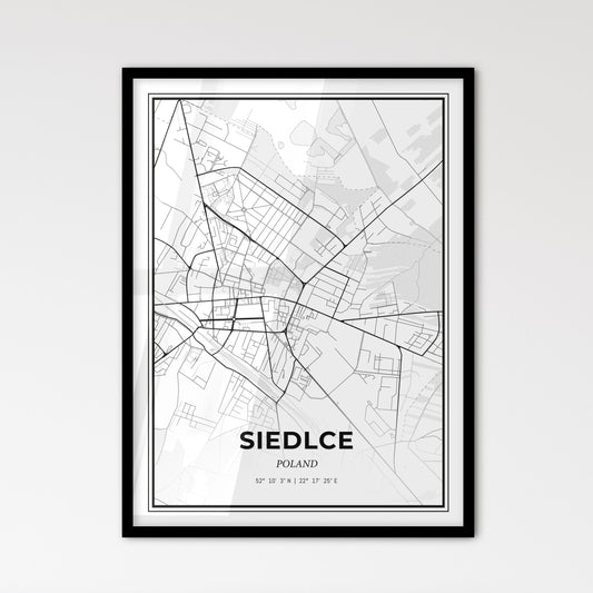 Siedlce Poland - Scandinavian Style City Map for Modern Home Decor