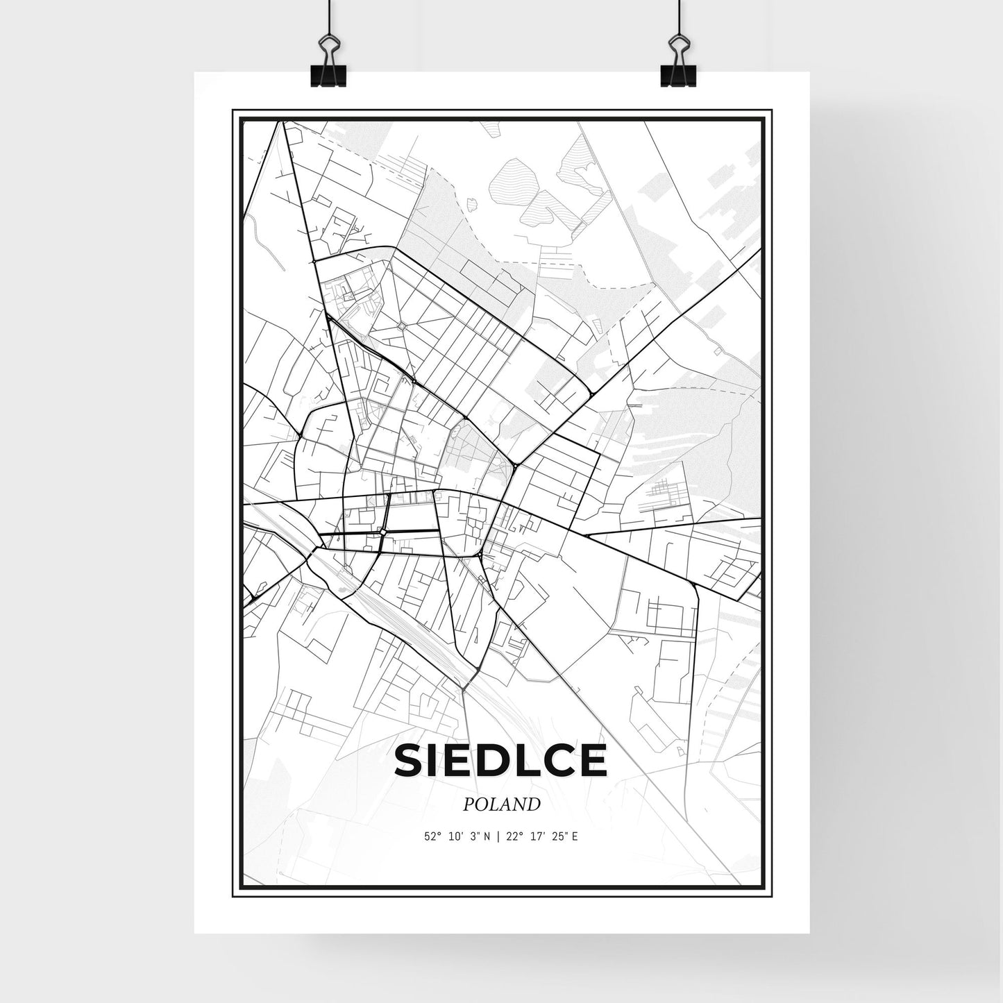 Siedlce Poland - Premium City Map Poster