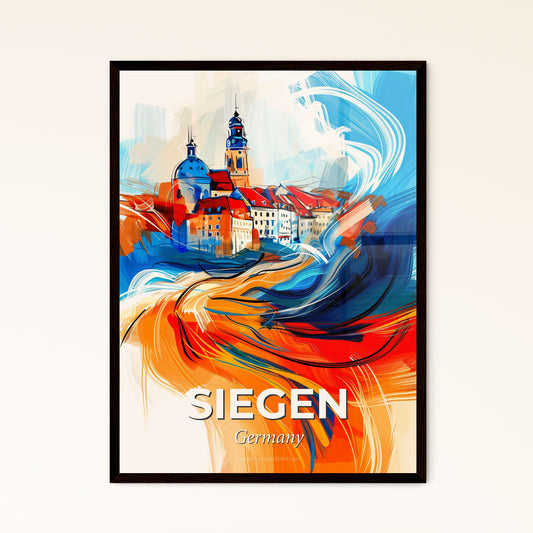 Vibrant Siegen, Germany - A Painting Of A City