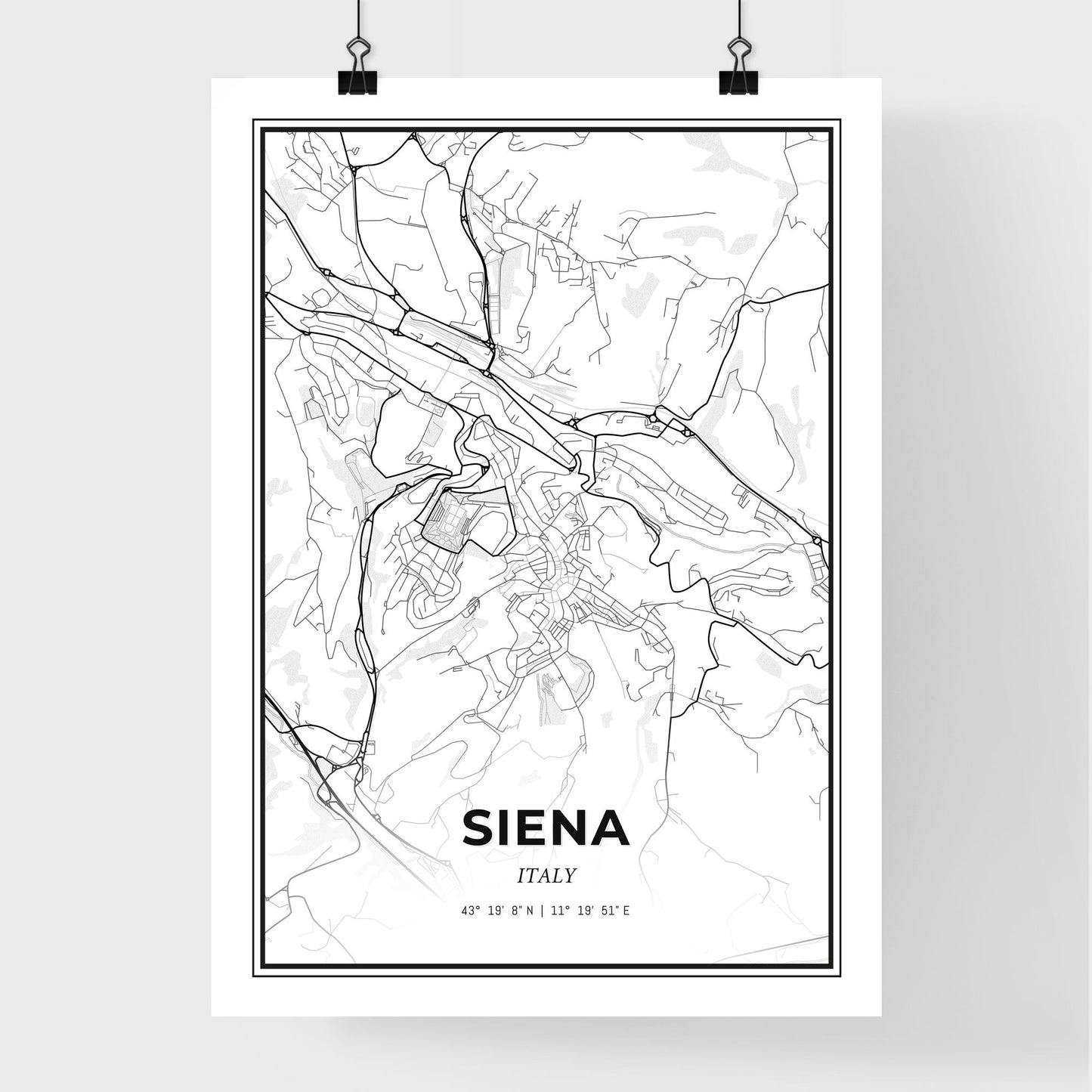 Siena Italy - Premium City Map Poster