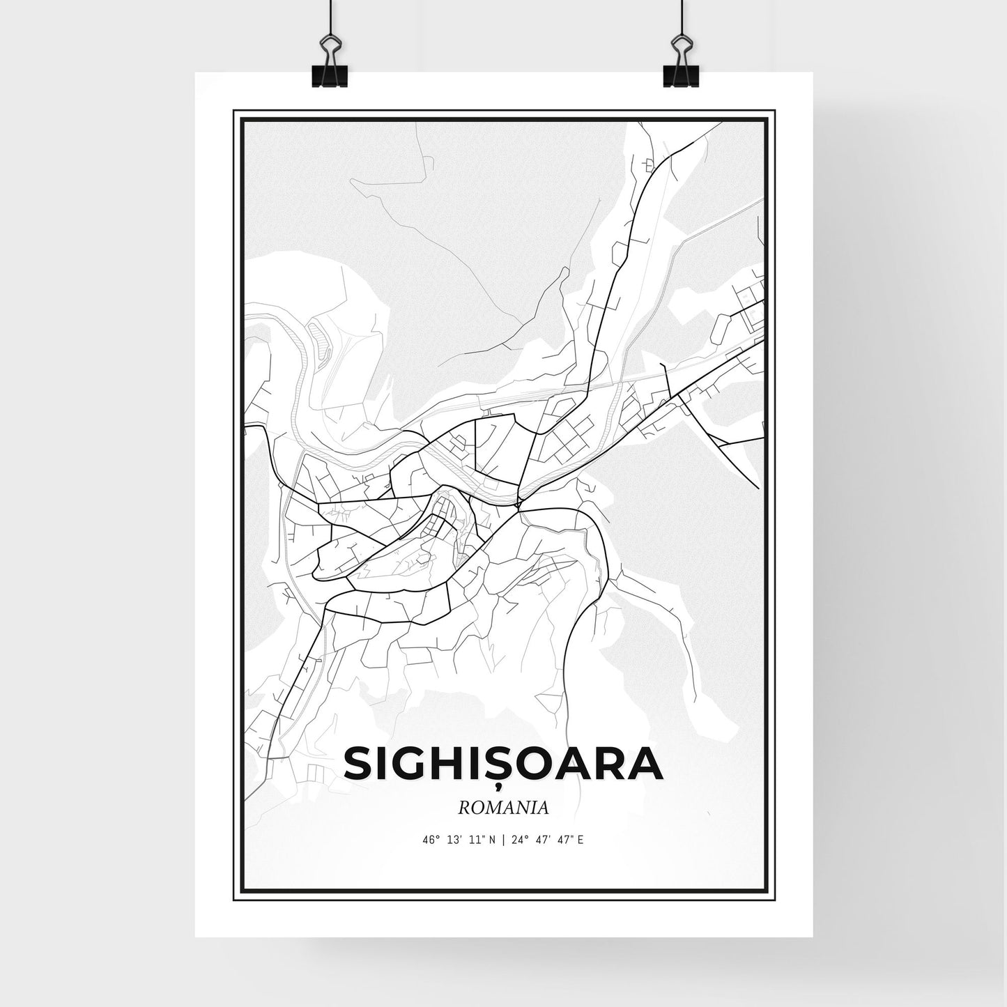 Sighișoara Romania - Premium City Map Poster