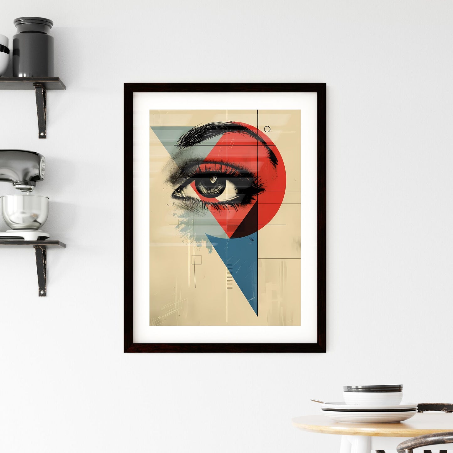 Abstract Expressionist Bauhaus Eye Concert Poster Canvas Painting Minimalist Abstract Art Geometric Eye Painting Default Title