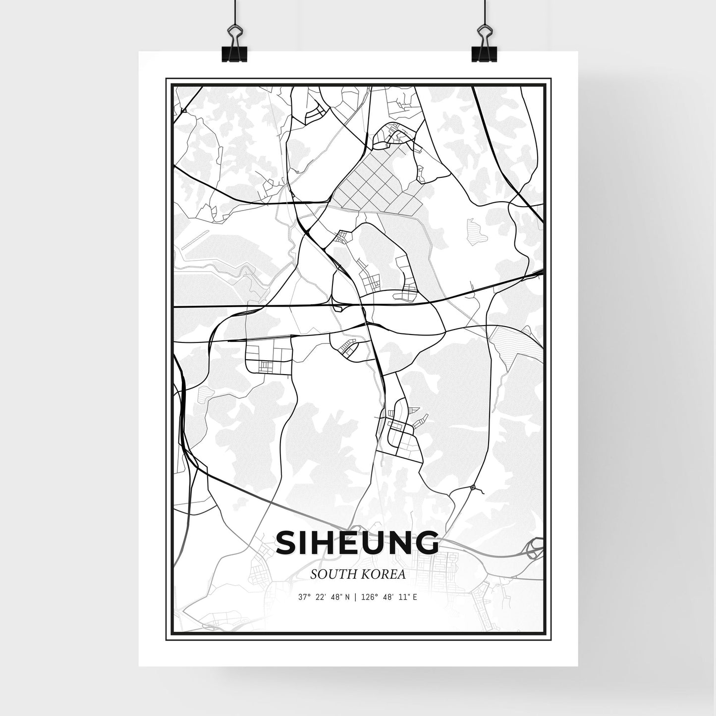 Siheung South Korea - Premium City Map Poster