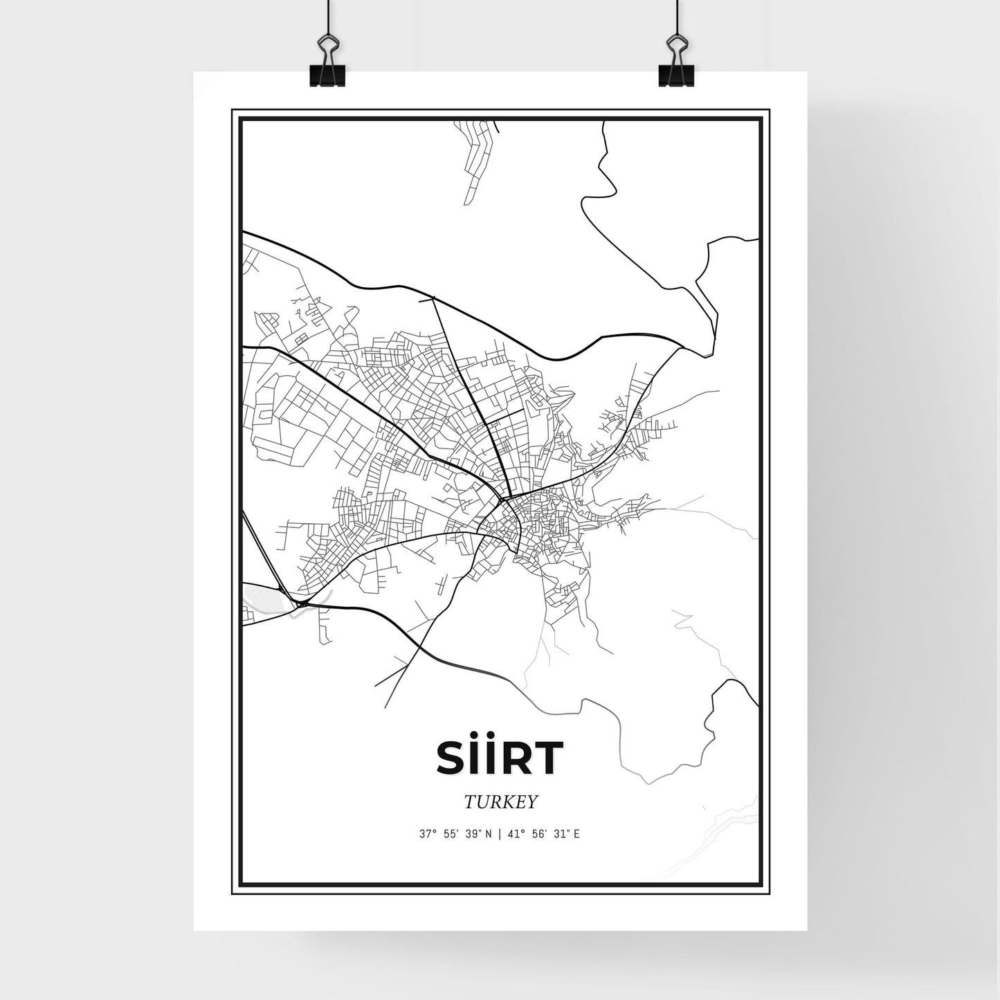 Siirt Turkey - Premium City Map Poster