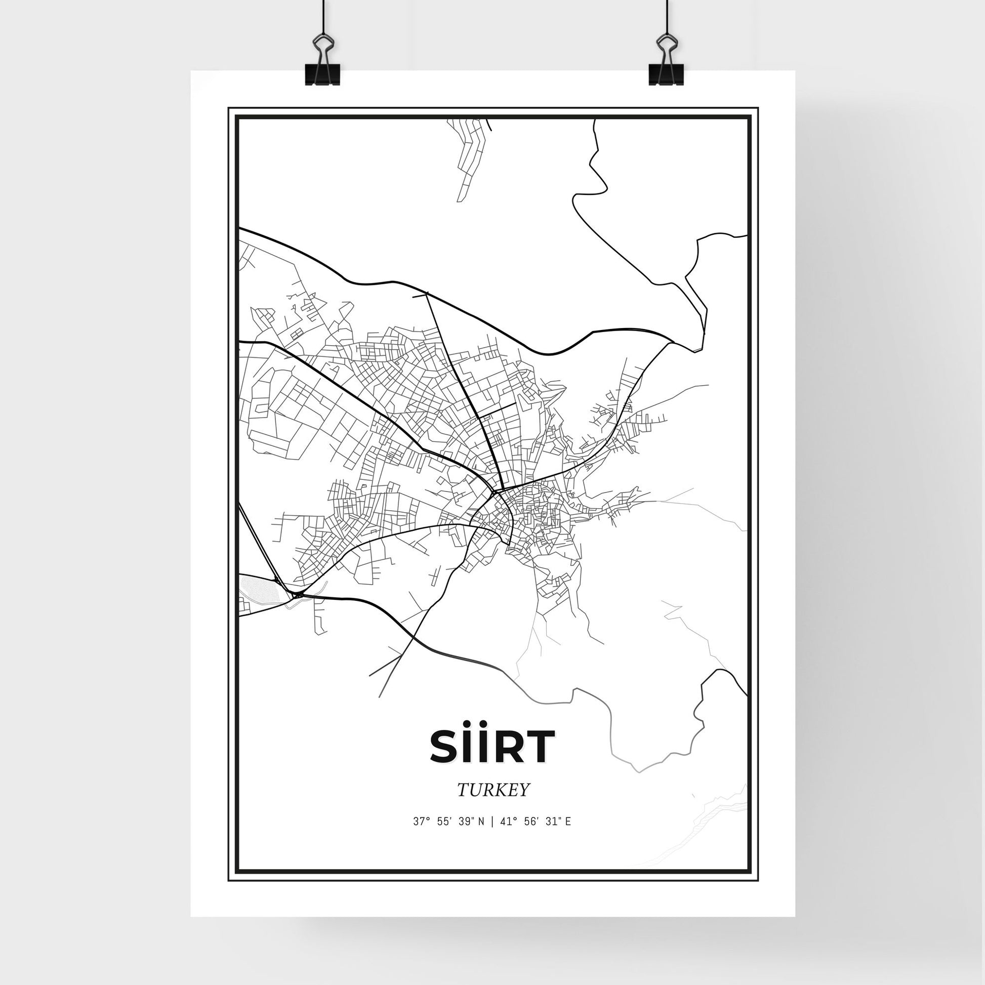 Siirt Turkey - Premium City Map Poster